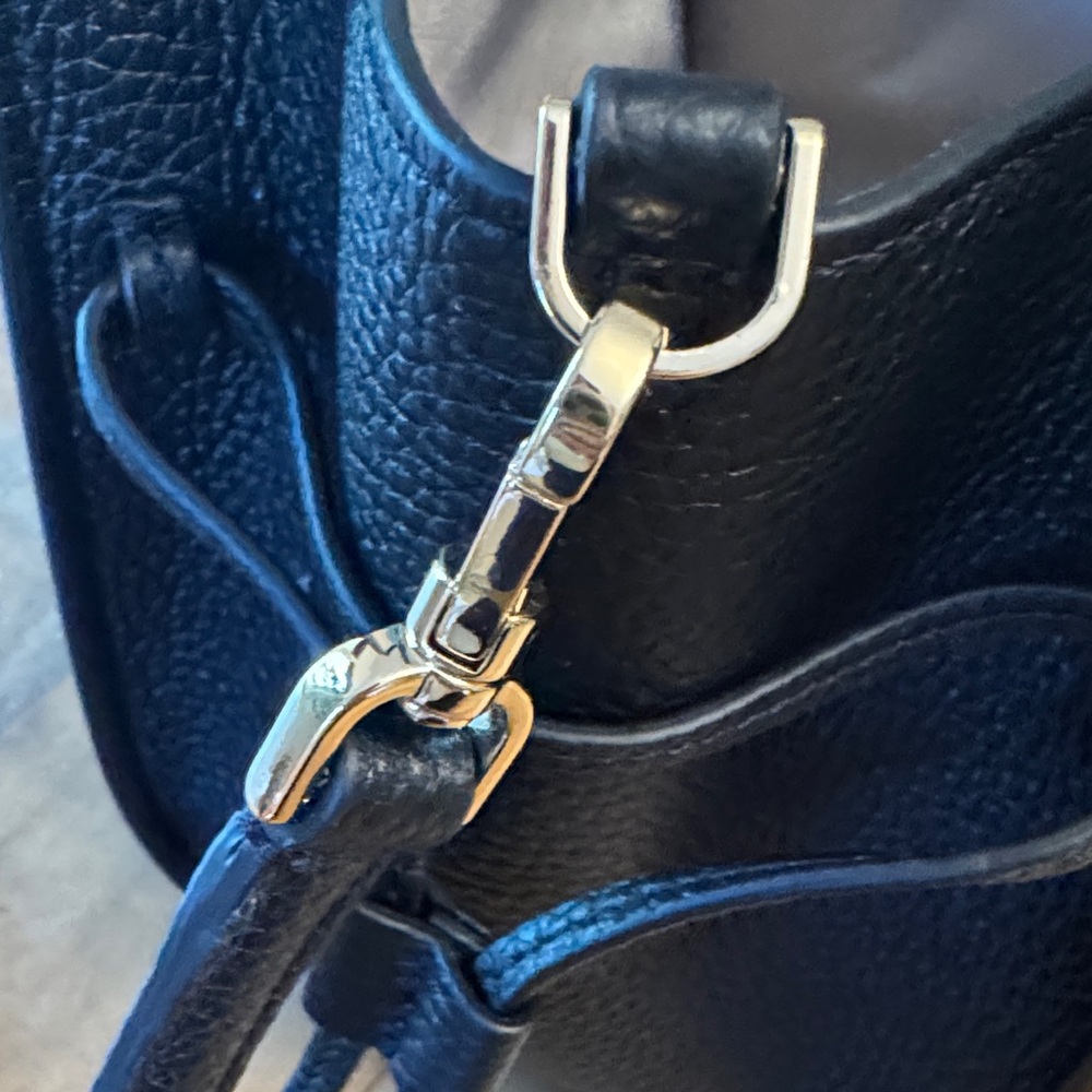 NWT kate spade stash small Black Pebbled authentic Leather Satchel w Strap New - Picture 9 of 15